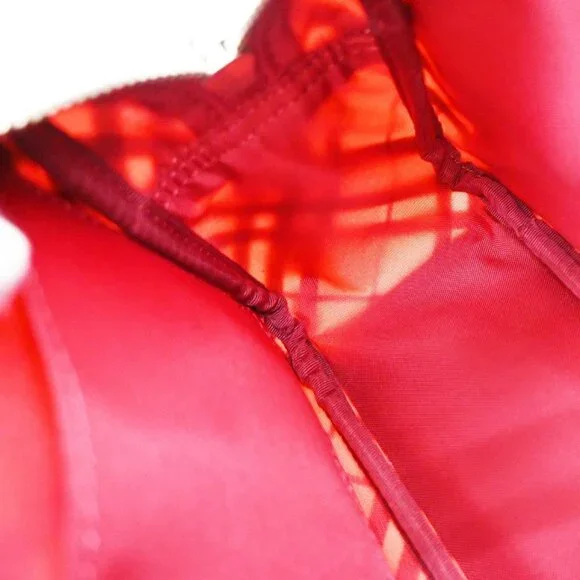 BURBERRY Logo Nova Check Shoulder Bag Canvas Leather Red Brown Japan 218-082525 - Picture 12 of 15